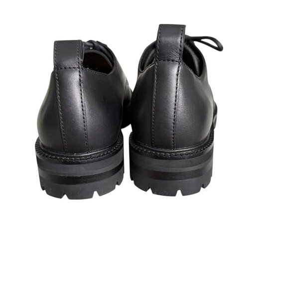 Versace 1014646 Men's Black 100% Leather Small Gold Logo Medusa Derby Shoes - Picture 5 of 10